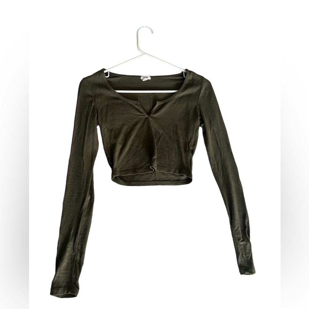 Garage - Forest Green, long Sleeve, V-neck - US SM